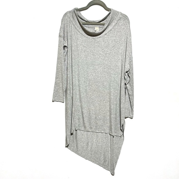 FREE PEOPLE Grapevine Tunic Split Side Long Sleeve Ribbed Knit Top Grey Size M - Picture 5 of 15